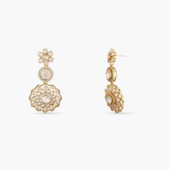 SILVER Earrings Flora Moissanite Silver Drop Earrings