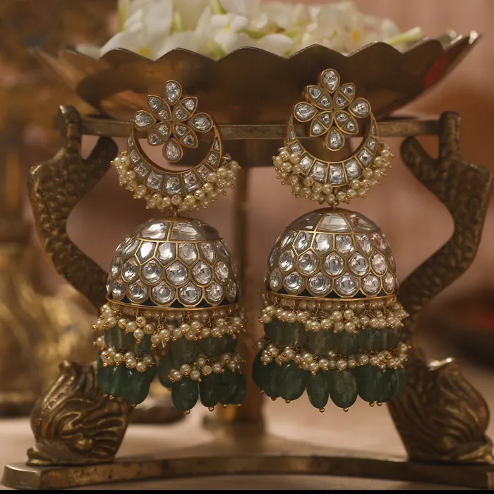 SILVER Earrings Hasti Jadau Silver Jhumki Earrings