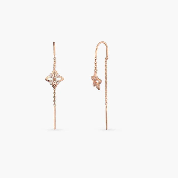 SILVER Earrings Ivy CZ Silver Chain Earrings