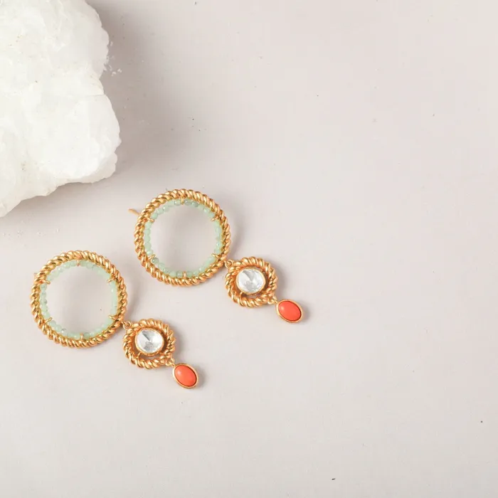 SILVER Earrings Oceanic weavers Dual ring Silver Drop Earrings