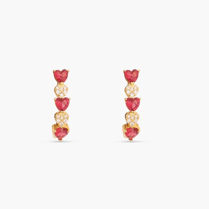 SILVER Heart CZ Silver Hoop Earrings Earrings
