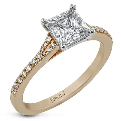 Simon G Princess Cut Engagement Ring Setting 016CTW International Diamond Center Rings