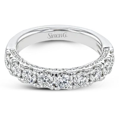 Simon G Wedding Band in 18k Gold with Diamonds International Diamond Center PreStyled Sets Simon G Wedding Band in 18k Gold with Diamonds International Diamond Center PreStyled Sets