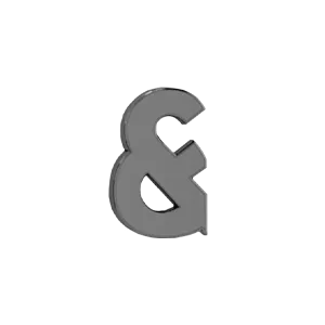 Slider Solid Ampersand Charm SG Fine Charm Necklaces