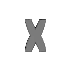 Slider Solid Letter X Charm SG Fine Charm Necklaces