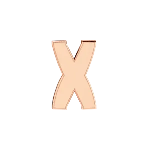 Slider Solid Letter X Charm SG Fine Charm Necklaces