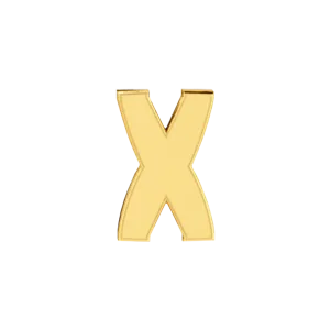 Slider Solid Letter X Charm SG Fine Charm Necklaces