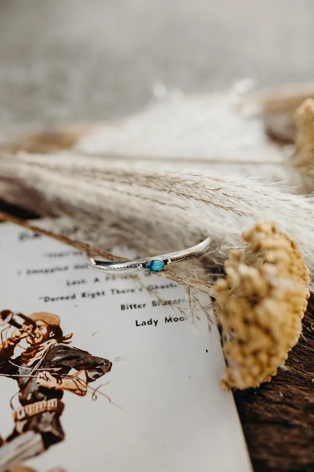 Southwest Bangle Bracelet with Natural Turquoise Al Zuni Global Jewelry Bracelets