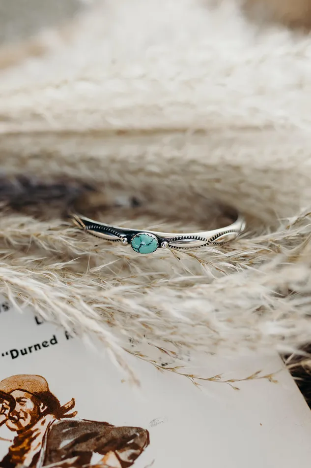 Southwest Bangle Bracelet with Natural Turquoise Al Zuni Global Jewelry Bracelets Southwest Bangle Bracelet with Natural Turquoise Al Zuni Global Jewelry Bracelets