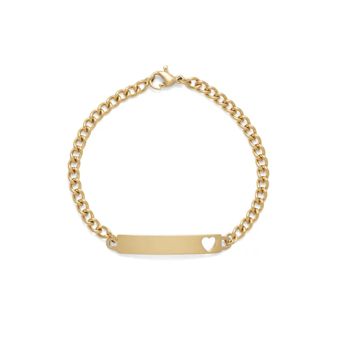 Speidel Bracelets Childrens ID Bracelet with Heart Shaped Cut Out