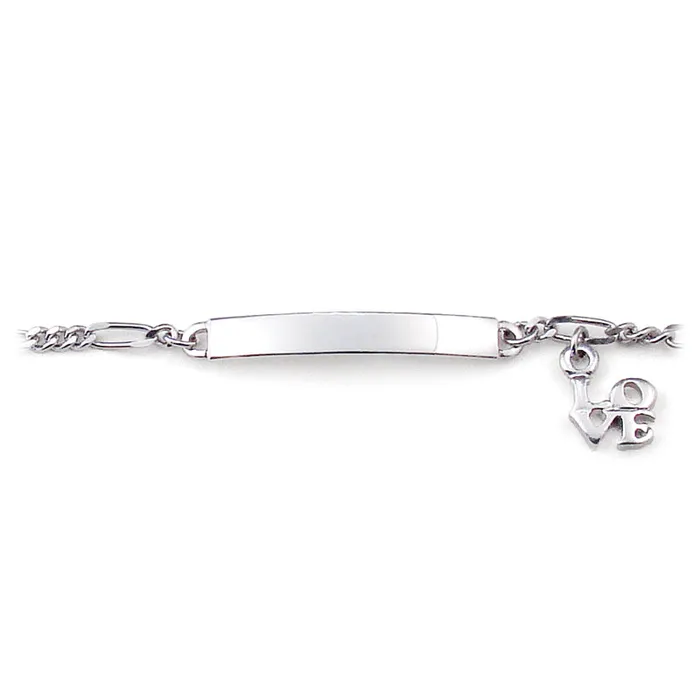 Speidel My First ID Bracelet with Plaque and LOVE Charm Silver Gold Tone Bracelets
