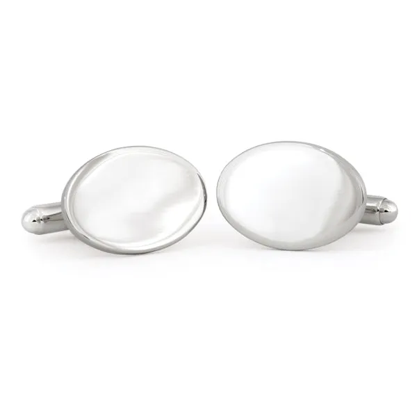 Speidel Rings Sterling Silver Plain Oval Cuff Links
