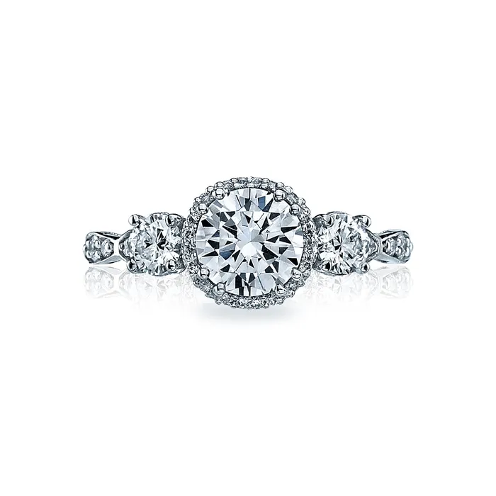 Tacori 18k White Gold Dantela Round Diamond Engagement Ring Setting 059 CTW International Diamond Center Rings Tacori 18k White Gold Dantela Round Diamond Engagement Ring Setting 059 CTW International Diamond Center Rings