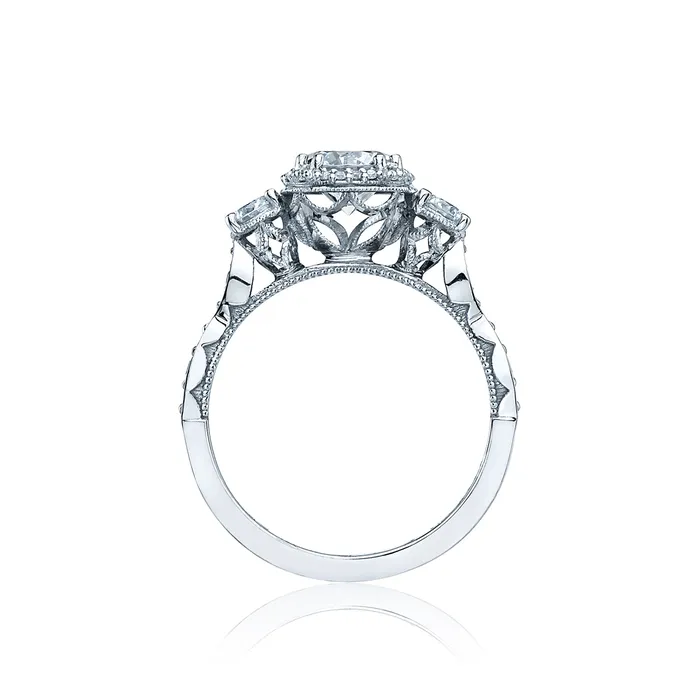 Tacori 18k White Gold Dantela Round Diamond Engagement Ring Setting 059 CTW International Diamond Center Rings Tacori 18k White Gold Dantela Round Diamond Engagement Ring Setting 059 CTW International Diamond Center Rings