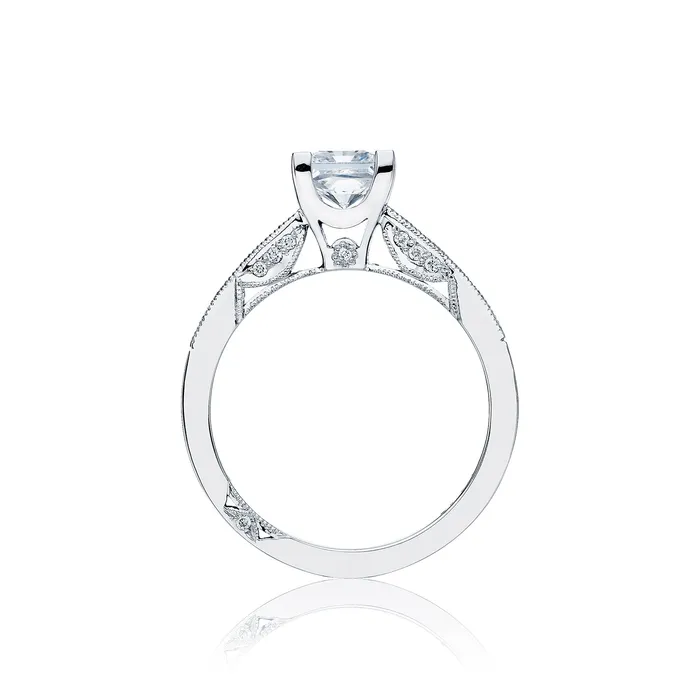 Tacori 18k White Gold Simply Tacori Princess Diamond Engagement Ring Setting 032 CTW International Diamond Center Rings Tacori 18k White Gold Simply Tacori Princess Diamond Engagement Ring Setting 032 CTW International Diamond Center Rings