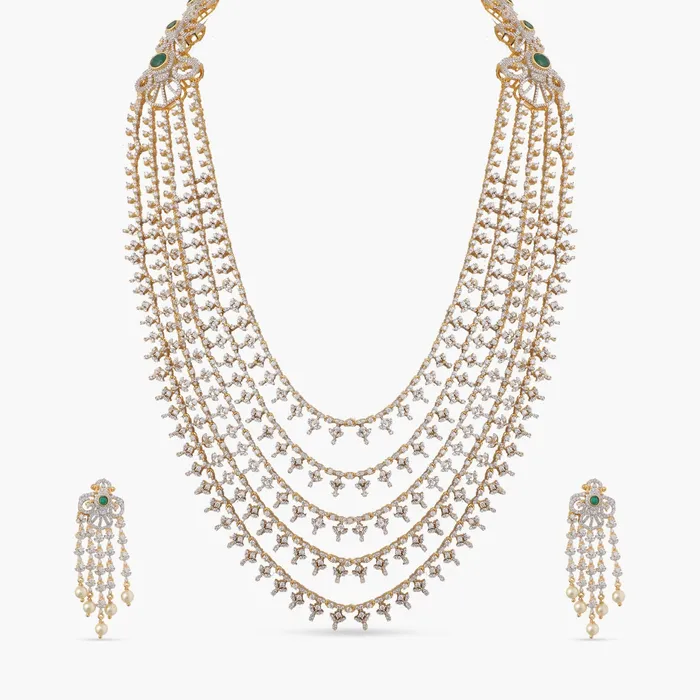 Tamanvi CZ Silver Layered Necklace Set SILVER Necklaces