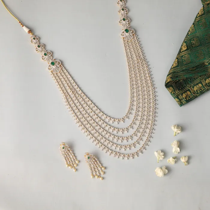 Tamanvi CZ Silver Layered Necklace Set SILVER Necklaces