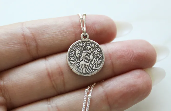The Little Catholic Earrings Let peace be your strength silver