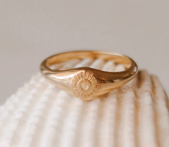 The Little Catholic Rings Ocean of Grace Ring in 14K Gold