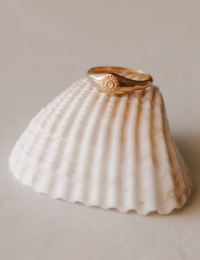 The Little Catholic Rings Ocean of Grace Ring in 14K Gold