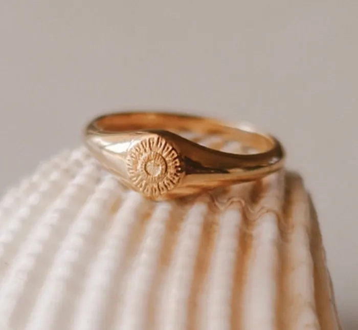 The Little Catholic Rings Ocean of Grace Ring in 14K Gold