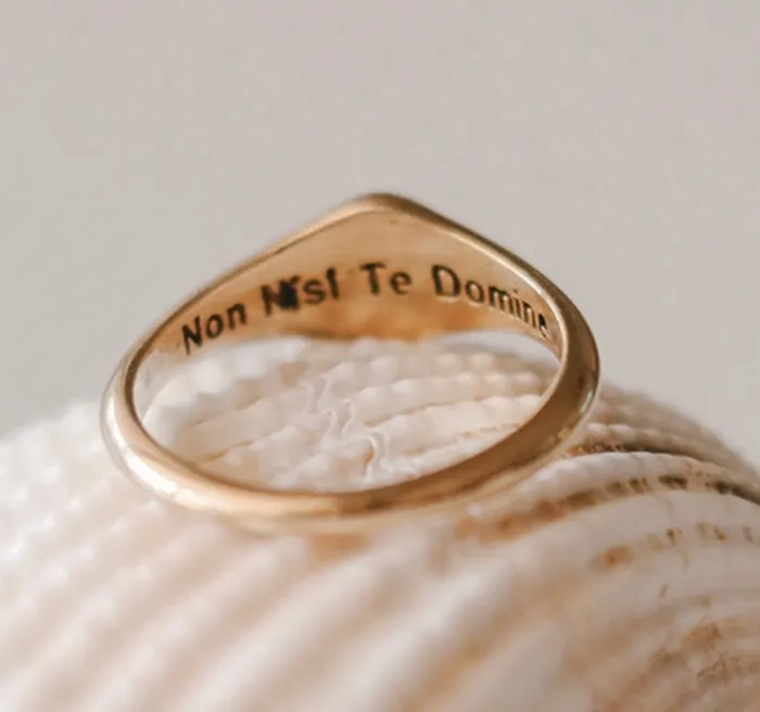 The Little Catholic Rings Ocean of Grace Ring in 14K Gold