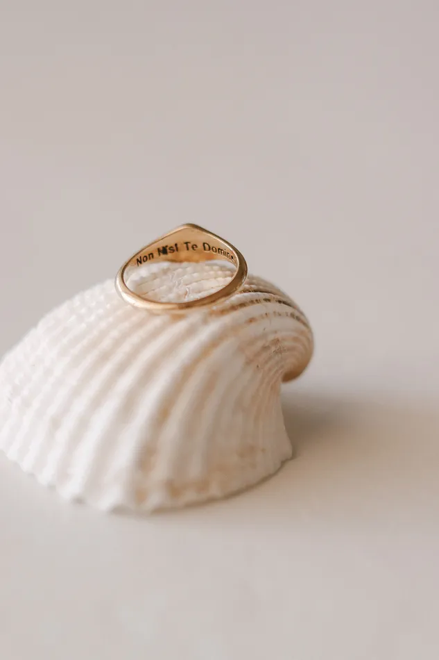 The Little Catholic Rings Ocean of Grace Ring in 14K Gold