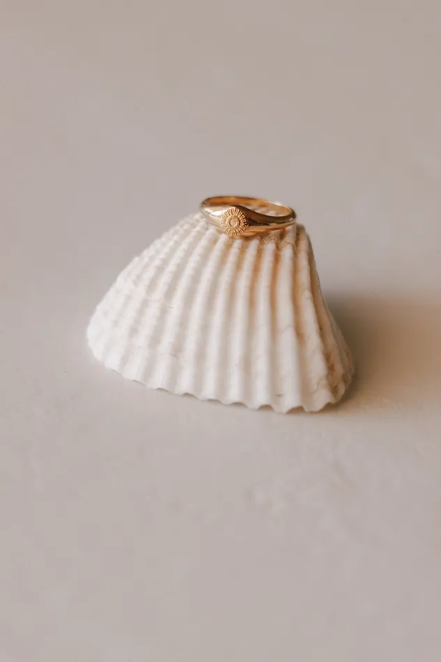 The Little Catholic Rings Ocean of Grace Ring in 14K Gold
