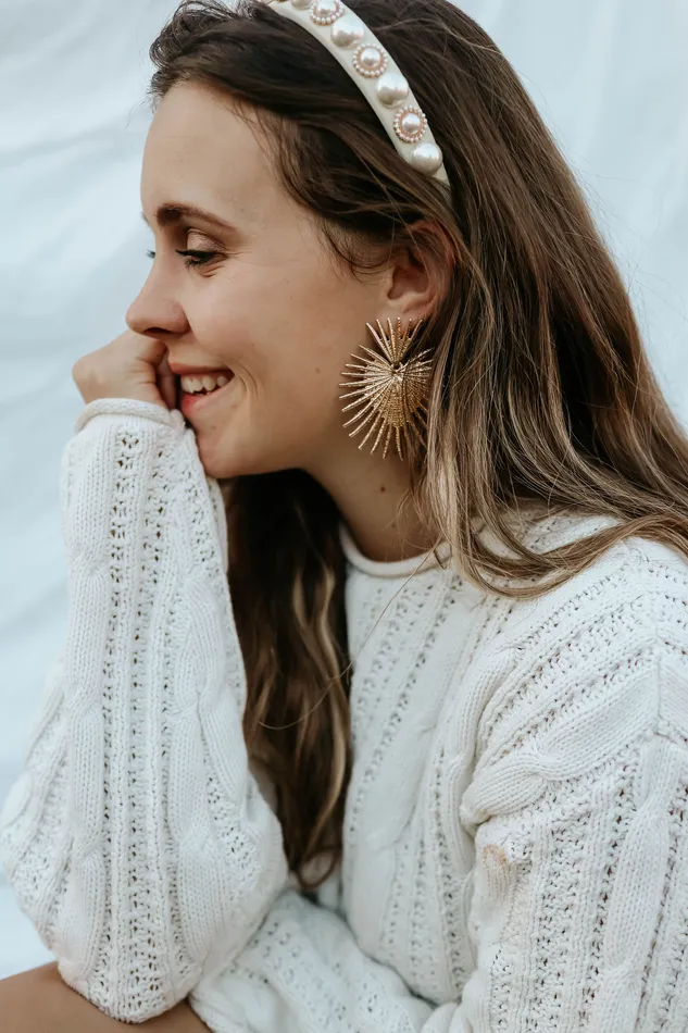 The Little Sacred Heart Rays Earrings The Little Catholic Earrings