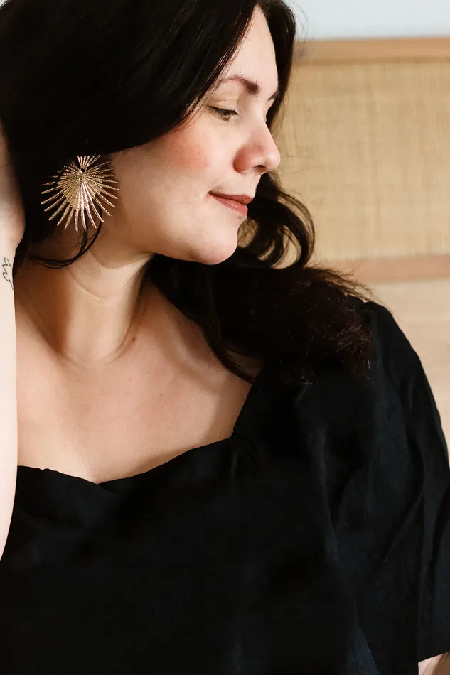 The Little Sacred Heart Rays Earrings The Little Catholic Earrings