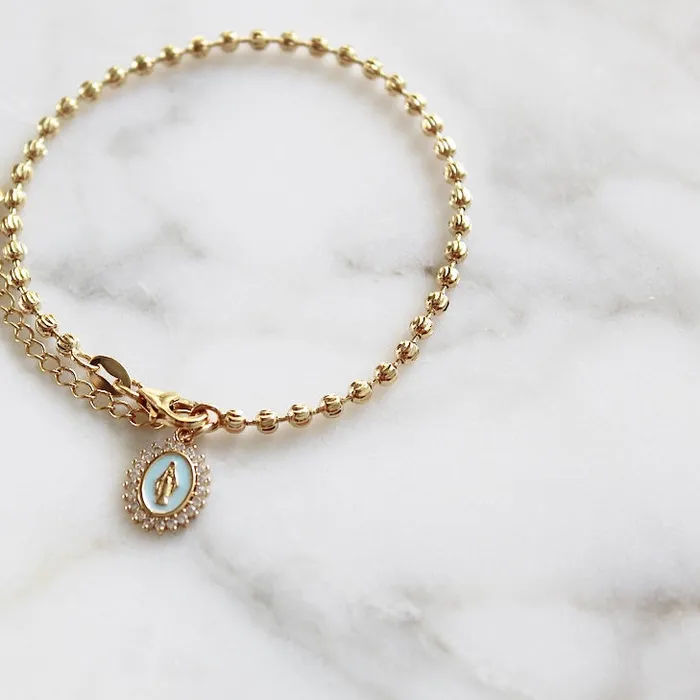 TheLittleCatholic Bracelets Mother Mary Bracelet in Blue