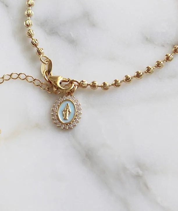 TheLittleCatholic Bracelets Mother Mary Bracelet in Blue