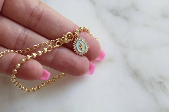 TheLittleCatholic Bracelets Mother Mary Bracelet in Blue