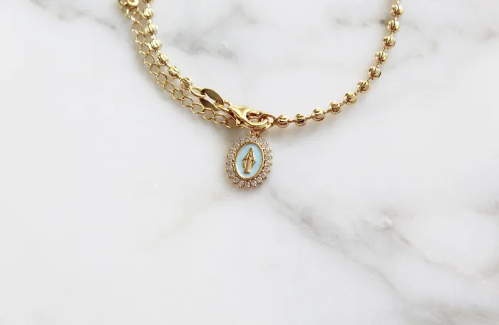 TheLittleCatholic Bracelets Mother Mary Bracelet in Blue