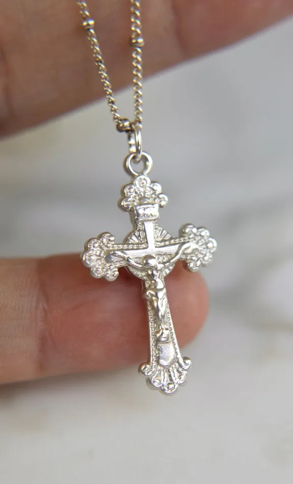 TheLittleCatholic Necklaces Crucifix Necklace in Sterling Silver