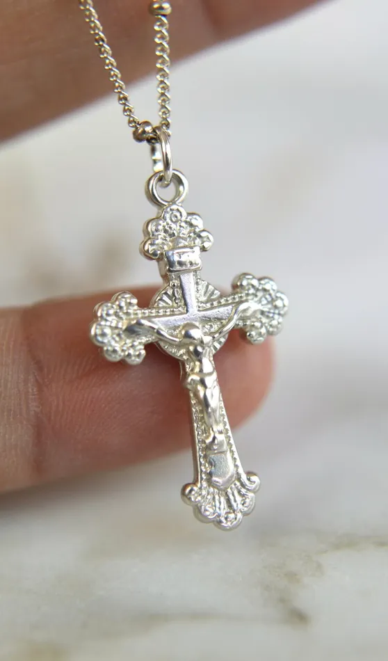 TheLittleCatholic Necklaces Crucifix Necklace in Sterling Silver