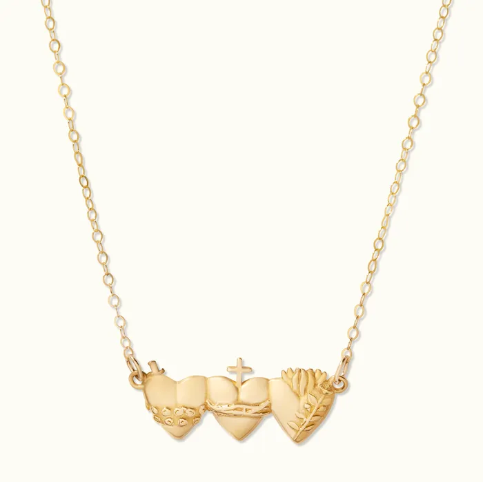 TheLittleCatholic Necklaces Holy Family Hearts Necklace