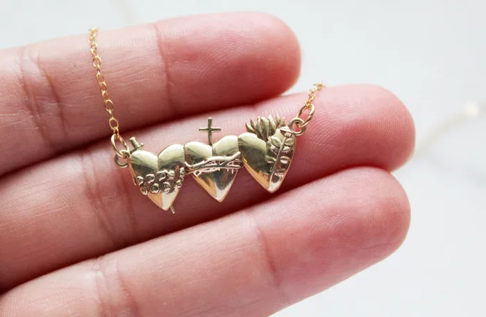 TheLittleCatholic Necklaces Holy Family Hearts Necklace