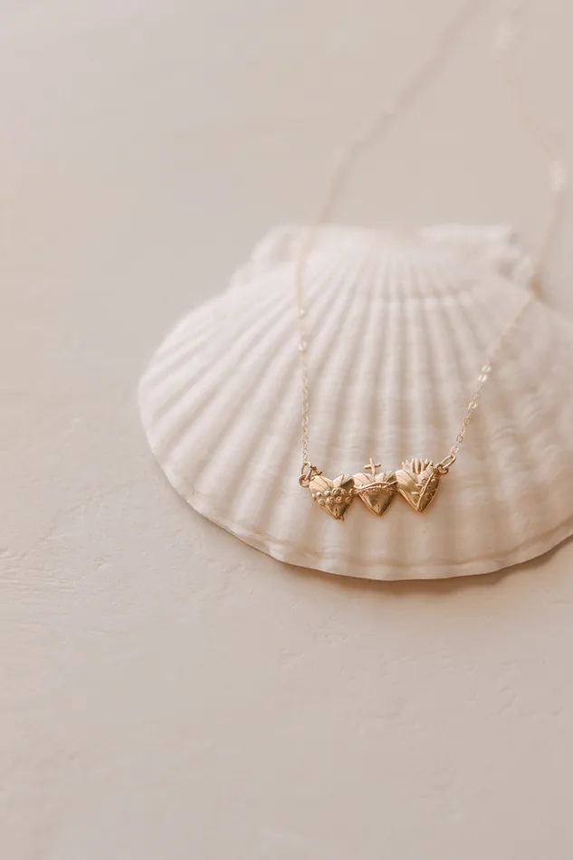 TheLittleCatholic Necklaces Holy Family Hearts Necklace