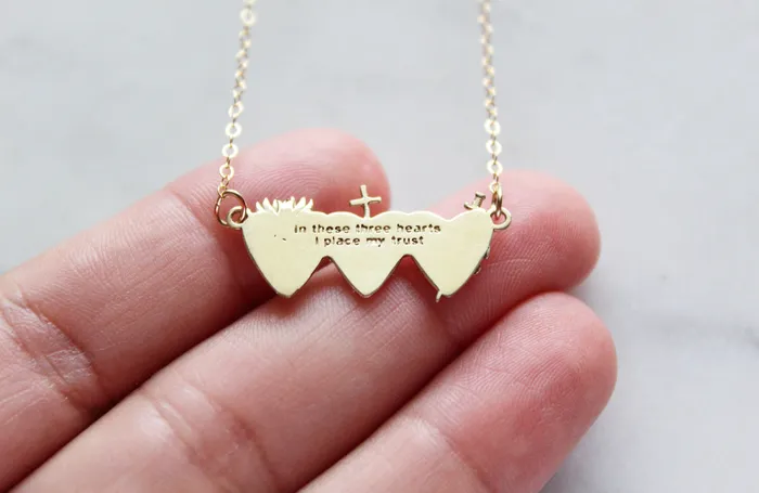 TheLittleCatholic Necklaces Holy Family Hearts Necklace