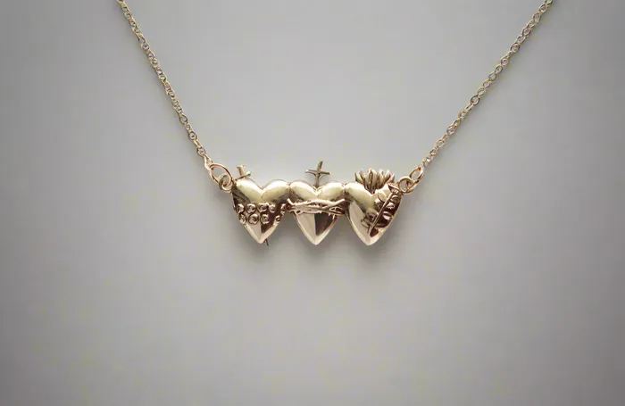 TheLittleCatholic Necklaces Holy Family Hearts Necklace