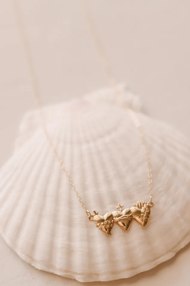 TheLittleCatholic Necklaces Holy Family Hearts Necklace