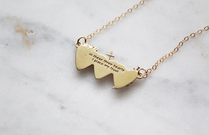 TheLittleCatholic Necklaces Holy Family Hearts Necklace