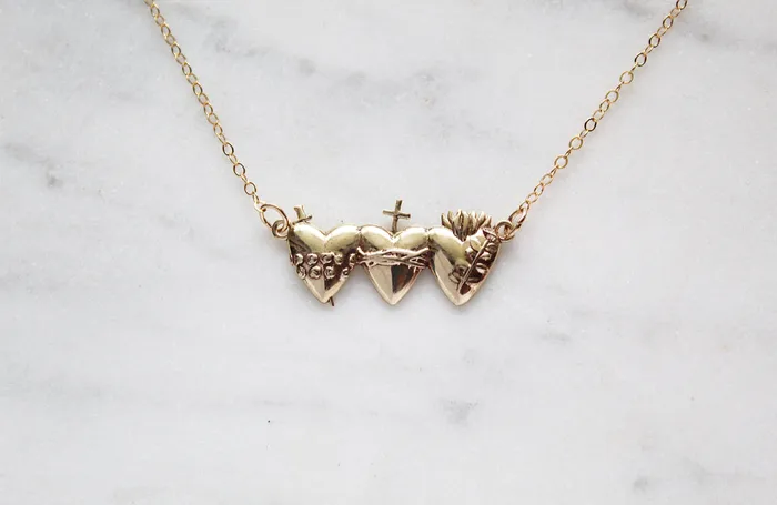 TheLittleCatholic Necklaces Holy Family Hearts Necklace