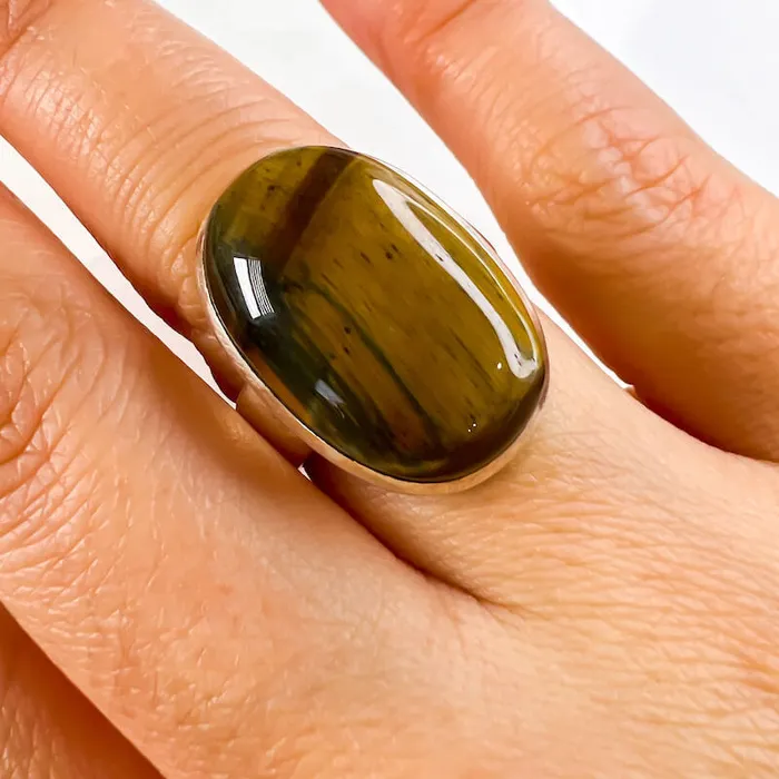 Tiger Eye Sterling Silver Ring Magic Crystals Rings