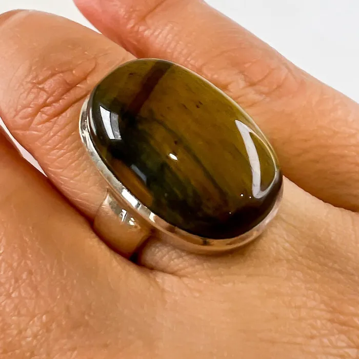 Tiger Eye Sterling Silver Ring Magic Crystals Rings