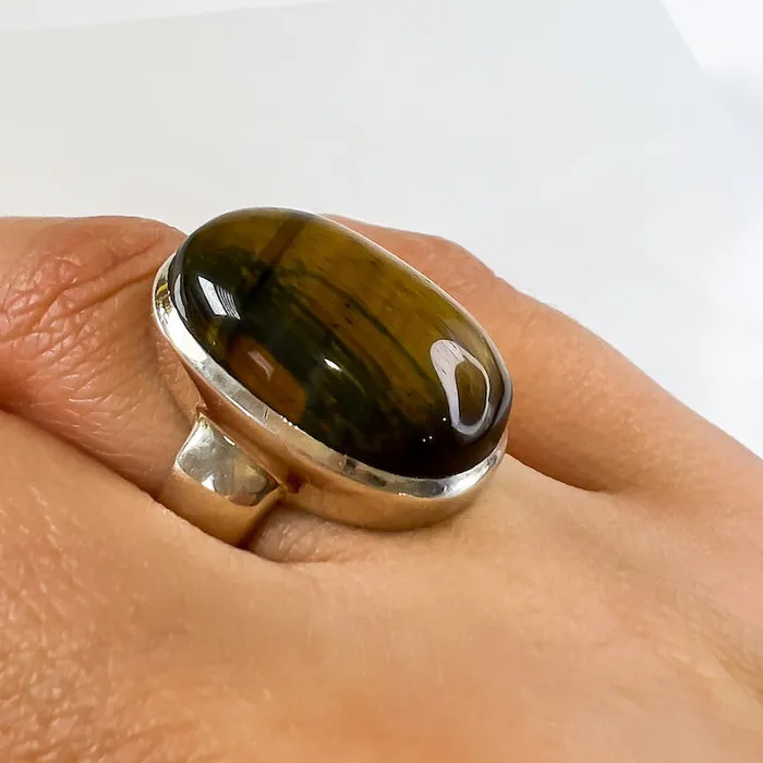 Tiger Eye Sterling Silver Ring Magic Crystals Rings