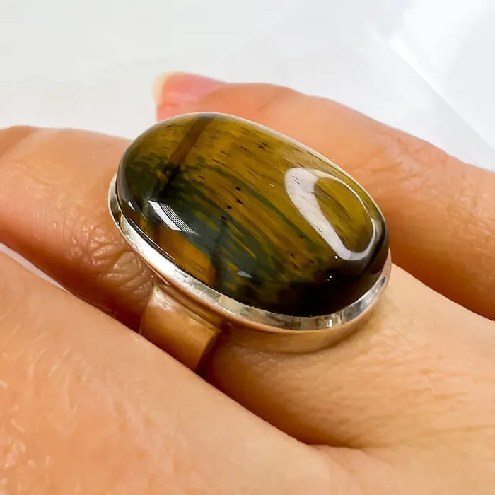 Tiger Eye Sterling Silver Ring Magic Crystals Rings