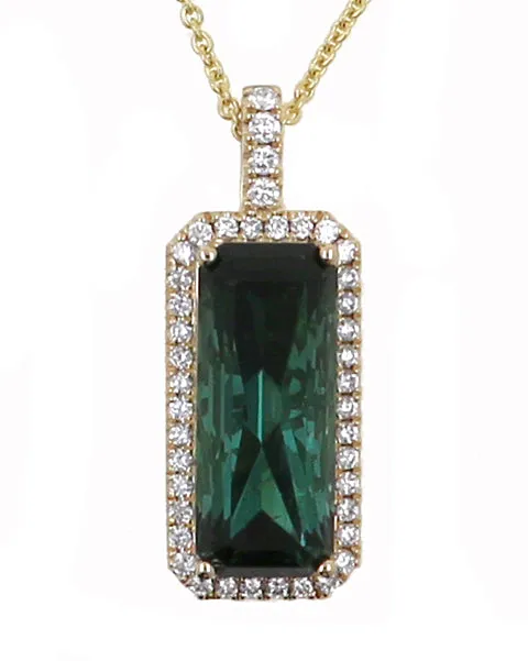Tourmaline and Diamond Fashion Pendant Shop IDC estore Necklaces