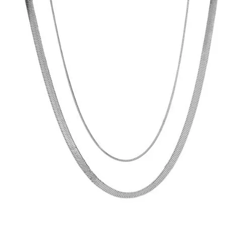 VibeSzn Necklaces Layered Stack Herringbone Necklace